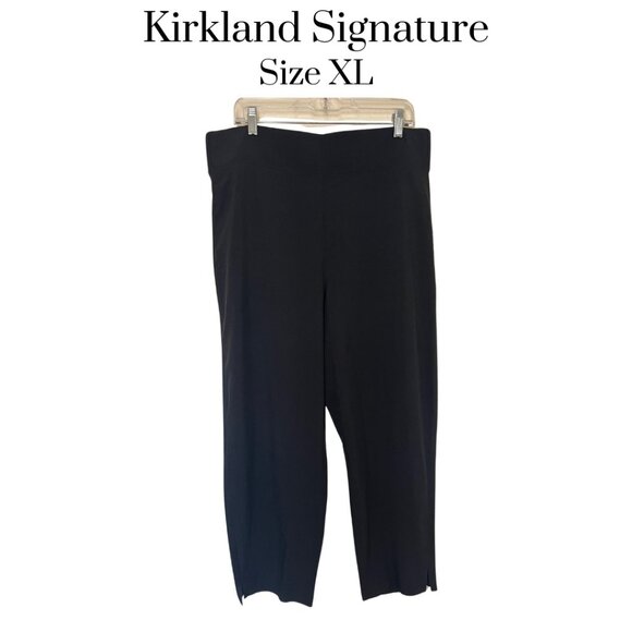 NWT Kirkland Signature Ladies Ankle pant front pockets black size XL stretch - Picture 1 of 10